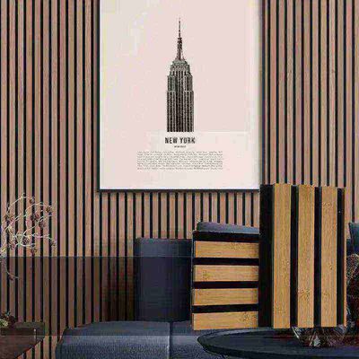 Moderno Design 600/320mm Painel acústico de fibra de poliéster para animais de estimação Veneer acústico de madeira