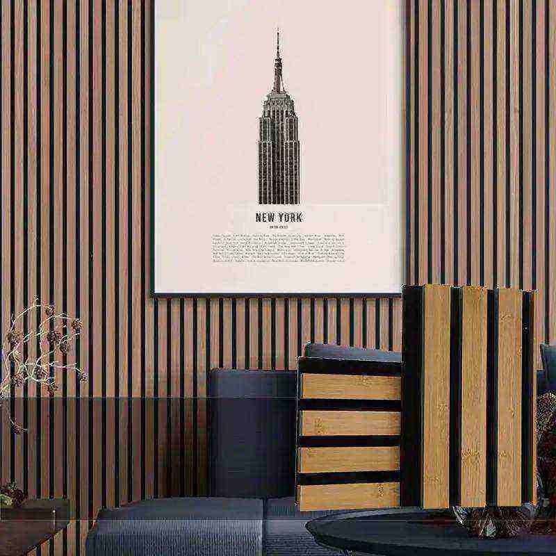 Moderno Design 600/320mm Painel acústico de fibra de poliéster para animais de estimação Veneer acústico de madeira
