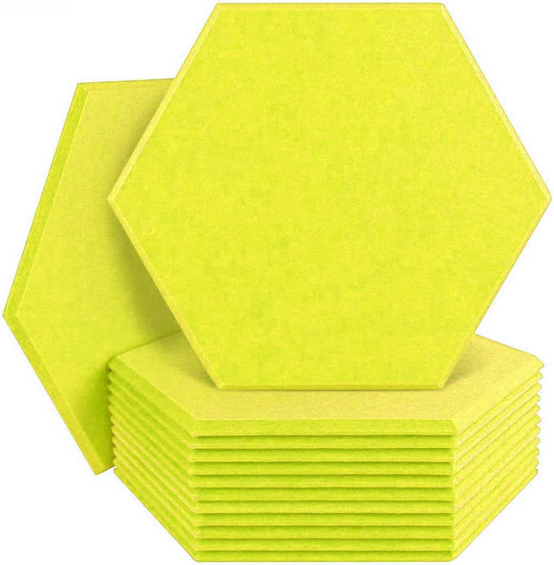 Audio Soundproof Hexagon Painel acústico de lã de madeira para absorção de som de alta frequência